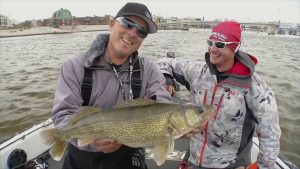 What is the best way to successfully fish walleyes on a large river system?